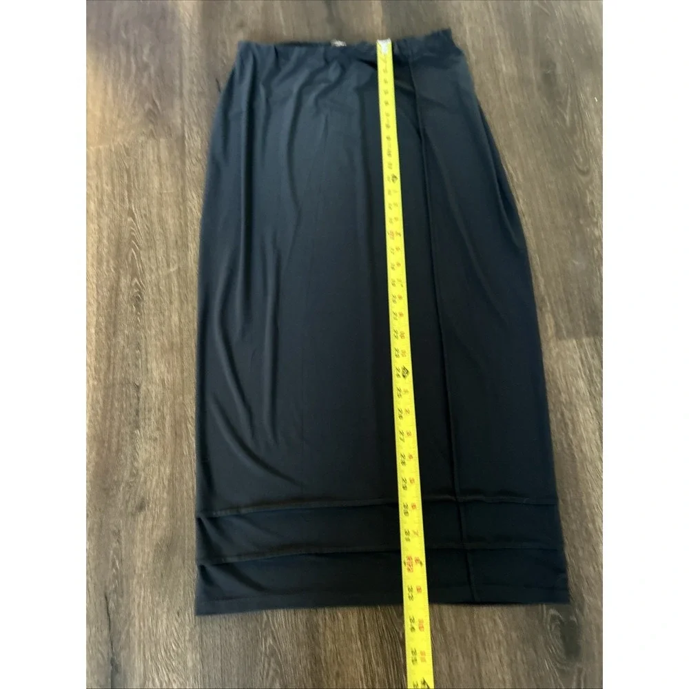 Sympli Charcoal Gary NU Maxi Pencil Skirt SZ 12 Slinky‎ Sleek Minimalist MINT